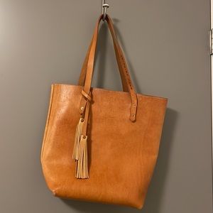 Handmade leather tote bag